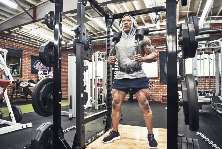 dwayne johnson working out his legs