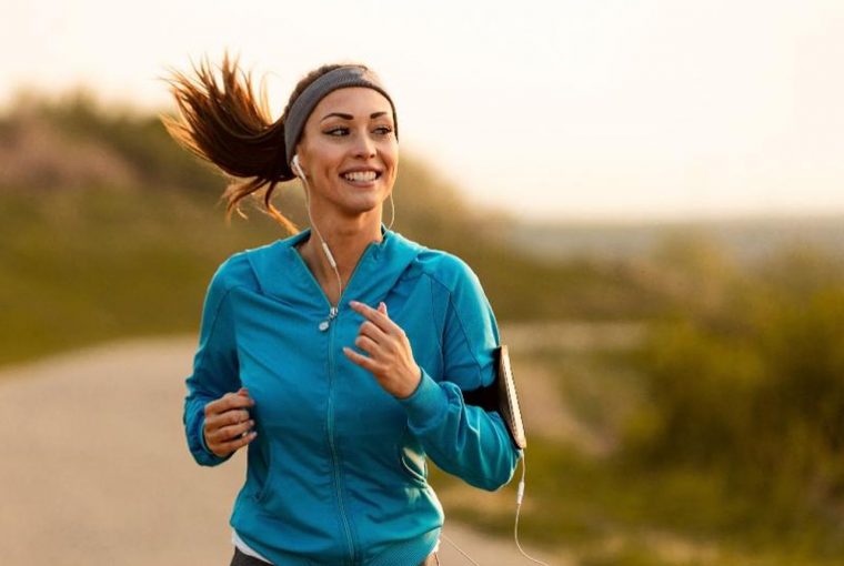 healthy woman jogging outdoors