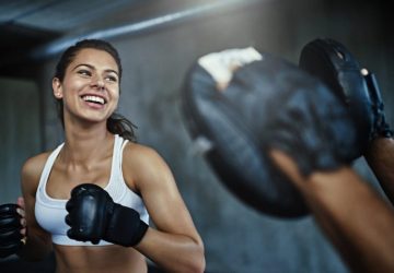a woman boxing