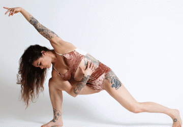 a woman doing yoga