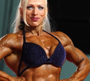 a woman bodybuilder posing
