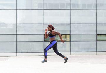 a woman running outdoors
