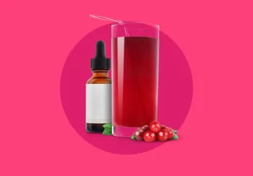 an illustration of cranberry juice and berries