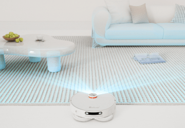 a robot vacuum sensing a living room